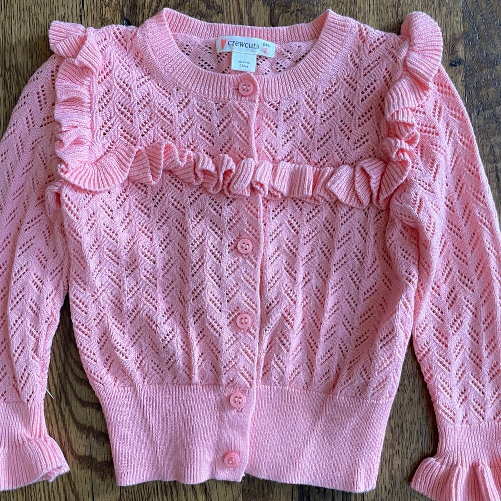 J.Crew Crewcuts Coral Cardigan Sweater Kids Size 2